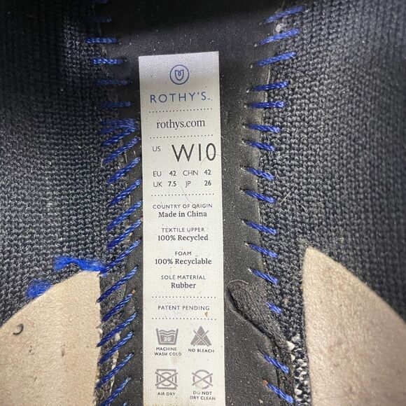 Rothy's The Flat Shoes Womens Size 10 Gray Canvas Slip On Washable Eco - Picture 7 of 7